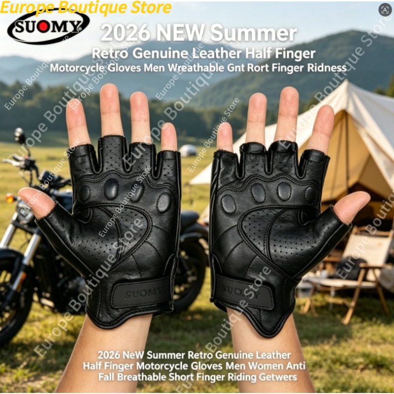 Motorcycle Gear For Summer - Retro Rękawice Motocyklowe Bez Palców z