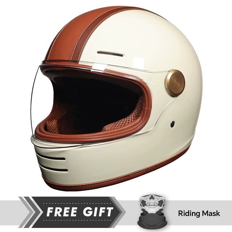 Motorcycle Gear In Store - Kaski motocyklowe integralne retro ze skóry,