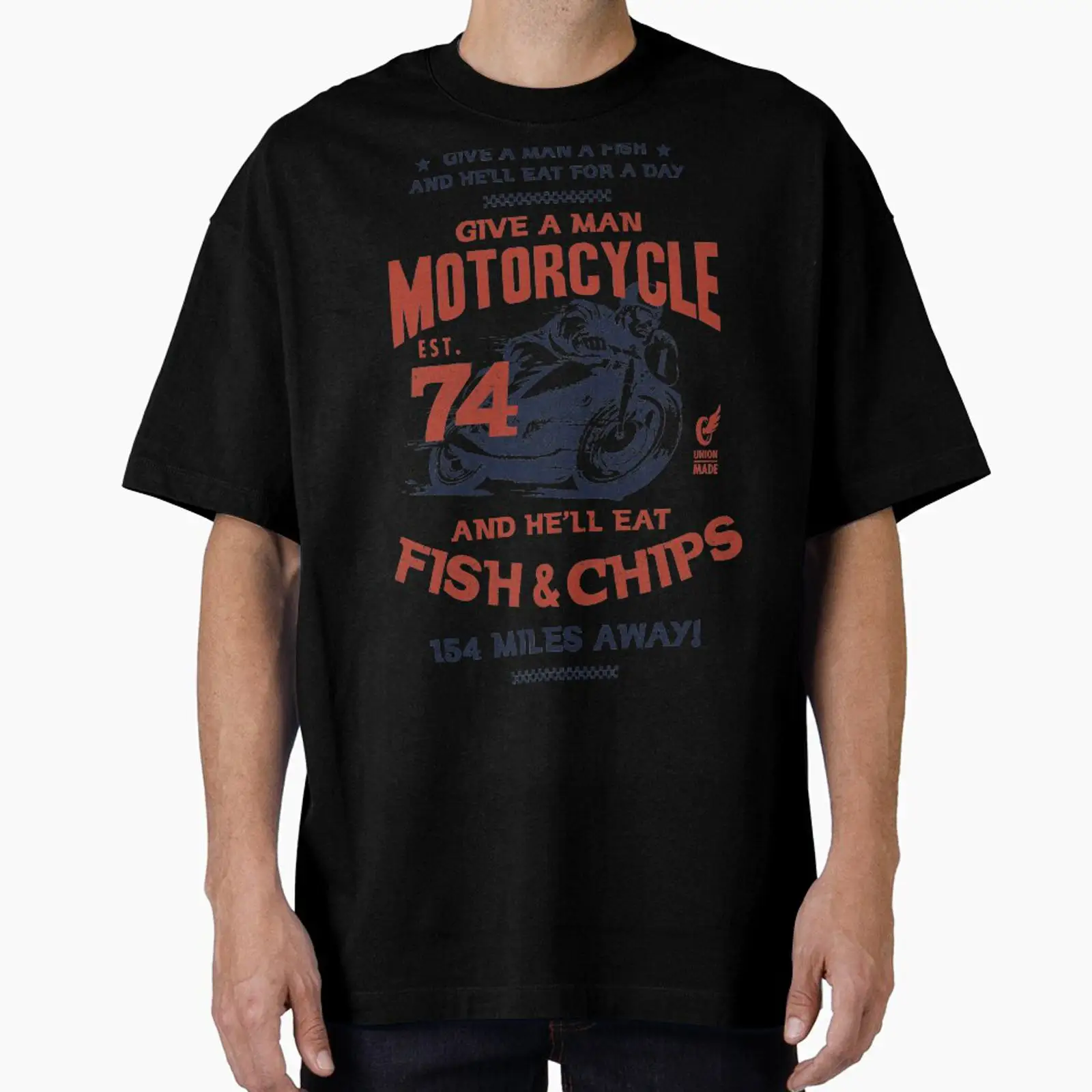 Motorcycle Gear Wash - Koszulka Fish and Chips z motywem