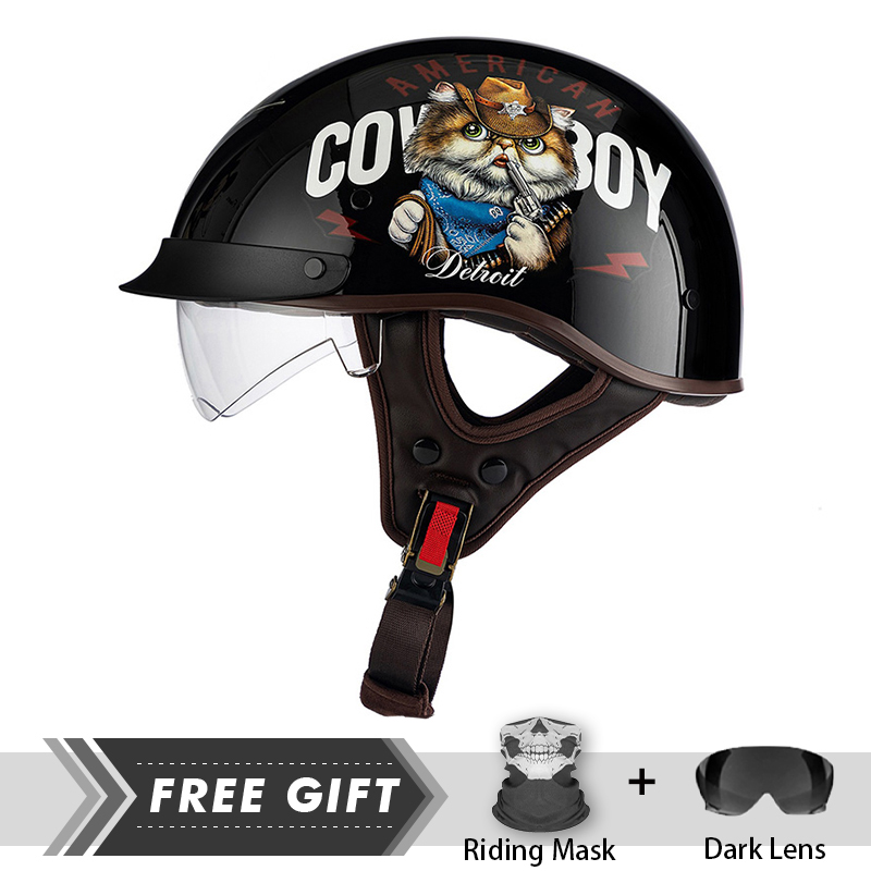 Motorcycle Gear In Store - Kask na pół twarzy Crash Mężczyźni