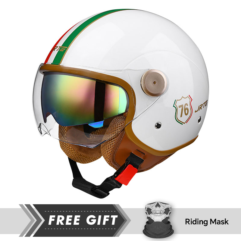Motorcycle Gear In Store - DOT zatwierdzony kask otwarty Retro 3/4