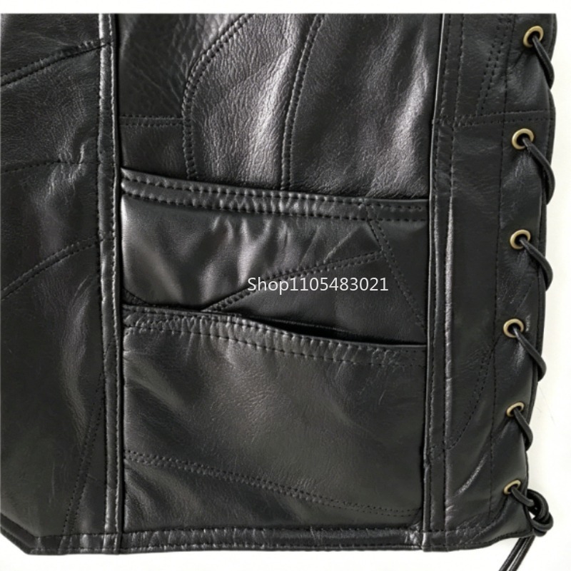 Męska czarna skórzana kamizelk – Motorcycle Gear Jacket recenzja i cena